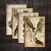 Antique Owl Ledger Pages: Junk Journal Printable (Digital Download)