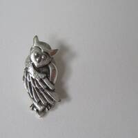 Handcrafted Sterling Silver Owl Pin: Unisex Lapel Pin