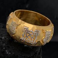 Celtic Owl Ring, Mens Wedding Ring, Gold Celtic Ring, Celtic Knot Ring, Mens Promise Ring, Silver We