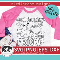 Owl Valentines SVG - Valentines Day Coloring Svg - Owl Coloring Page - Coloring Svg - Owl Valentine 