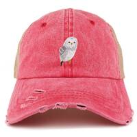 Stitchfy Owl Patch Frayed Bill Trucker Mesh Back Cap(SF-AP0036-NIS-GN-1012)