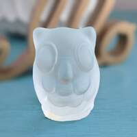 Vintage Frosted Satin Glass Owl | Glass Owl Figurine | Art Glass Owl | Owl Knick Knack | Owl Collect