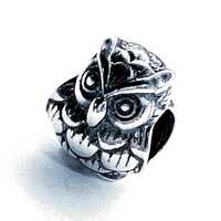 Sterling Silver Owl Charm Bead - Fits Pandora