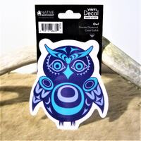 Coast Salish First Nation 'Owl' Vinyl Sticker Decal Pacific North West Coast Native Indigeno