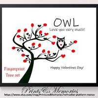 Owl love you very much, Owl fingerprint art, Valentine's Day craft for kids, Tree Fingerprint cr