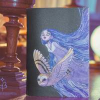 Carnet d'écriture et dessin sorcière et hibou