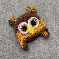 Owl Hat / Crochet Golden Owl Hat / Handmade Crochet Hat / Baby Hat / Kid’s Hat / Crochet Owl /