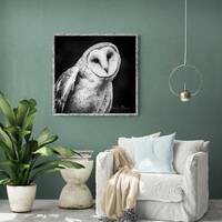 Barn Owl Photograph Print Black and White Photo Gift Fine Art Wall Print Giclee Metal Acrylic Lustre