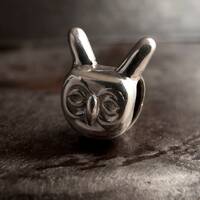 Night Owl Silver slider bead: a symbol of night and wisdom