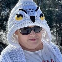 Snowy Owl hooded scarf owl hooded scarf owl hood owl scoodie crochet hood scarf