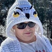 Snowy Owl hooded scarf owl hooded scarf owl hood owl scoodie