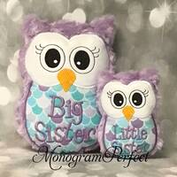 Big Sister, Little Sister Lavender Owl Soft Toy Sibling Gift Set