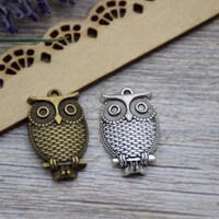 10 Owl Animal Charms Pendants Earring Necklace Bracelet Craft 27mm*17mm