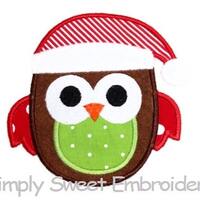 Christmas Owl 2 Machine Embroidery Applique Design