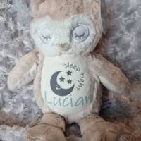 Personalised Owl Soft Toy Plush Teddy, Baby, Girls, Boys, Gift, Keepsake
