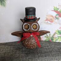 Owl with Top Hat OOAK Handmade figure