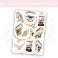 Magical Owl Planner Sticker Sheet | decorative stickers | journal stickers | scrapbooking