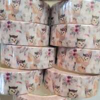 Pretty Owl Washi Tape, printed masking tape, bird washi tape, cute washi tape, decorative tape for j