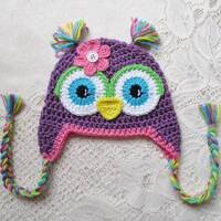 Crochet Owl Hat, Owl Costume, Newborn Photo Prop, Baby Halloween Costume, Toddler Owl Hat, Owl Beani