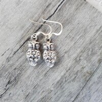 Awesome Sterling Silver Patina'd Owl Earrings!