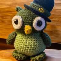 Irish Owl, Irish Amigurumi Owl, Irish Handmade Crochet Owl, Made in Michigan