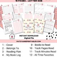Wise Owl Book Log Printable Bundle, Reading Tracker, Instant Download!