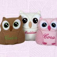Personalized Plush Owl, Gift for Kids, Plush toy for baby, Fleece Owl, Stuffed Animal, Snuggle Toy,
