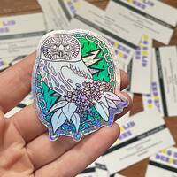 Holographic Saw-Whet Owl Sticker