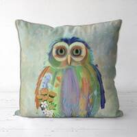 Cute Owl Fantastic Florals - Owl Pillow cover, Owl cushion cover, spring throw pillow cover, forest 