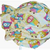 Owl Ruffle Baby Bonnet, Handmade Toddler Girl Sun Hat, Adjustable Sunbonnet, Spring, Summer