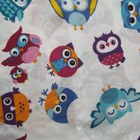 Owl Fabric,Fabric by the yard,Owl Material,Baby Owl Fabric,Cotton Fabric,Gray,Pink,Cartoon Fabric,or