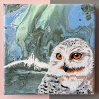 Snowy OWL original painting from the FIRST SNOW series