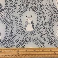 Fat Quarter Nightfall Owls In Leaf Frames Blue 100% Cotton Fabric