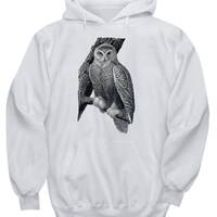 Snowy owl hoodie, owl sweatshirt, snowy owl lover gift, gift for owl lover, gift for her, gift for h