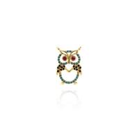 Openwork Owl Pendant, 18K Gold Filled Owl Charm, Micropav&eacute; CZ Owl Necklace, Animal Charm, DIY
