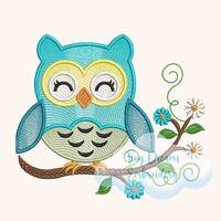 Cute Owl Digital Machine Embroidery Design Baby Animal Embroidery Design Floral Embroidery Design Sp