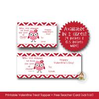 Owl Valentine | Treat Bag Topper for Kids | Treat Label | DIY PRINTABLE | Christian School, Classroo