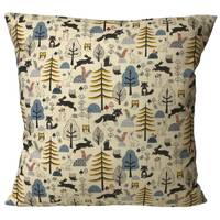 1 x  Scandinavian Woodland Trees Owls Foxes Owl Cushion Cover 16” 18”