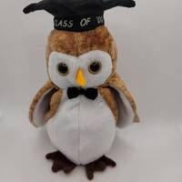 TY Beanie Babies Wisest Owl Beanie Baby Plush Toy, Retired Collection TY Beanies Babies