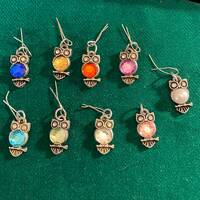 9 pcs Owl charms with colored crystals / jewelry making/ charms/ earrings/ necklaces/ bracelets/ cra