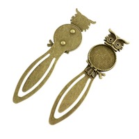 lot de 3 Marque-pages bronze hibou pour cabochon 20 mm