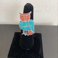 Chip inlay Owl Ring