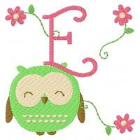 Kawaii // Owl // Machine Embroidery Monogram Design Set, Machine Embroidery Designs, Embroidery Font