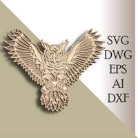 Owl multilayer SVG/ Owl cut file/ 3D layer/ Plywood cutting/ Paper cutting/ SVG file/ 3D mandala ply