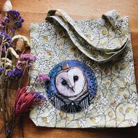 Tote bag with owl picture | gift | cotton bag | large bag for shopping