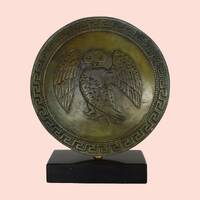 Ancient Greek Hoplite Athenian Shield  bearing the Owl, the emblem of Athens - Bronze