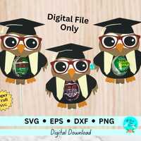 Graduation Owl Lollipop Holder DIGITAL svg Cut File, Graduation svg Owl svg Wise Owl Graduation Loll
