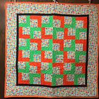 Adorable Owl Quilt in orange, green and brown