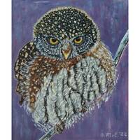 Owl Painting Ukraine Original Art Owl Wall Art Bird Portrait Woodland Animal Artwork Impasto Oil Pai