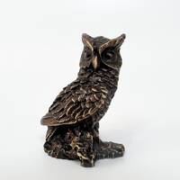 Bronze Owl Statue, Owl Figurine, Animal Figure, Miniature Owl Sculpture, Collectible Miniature, Bird